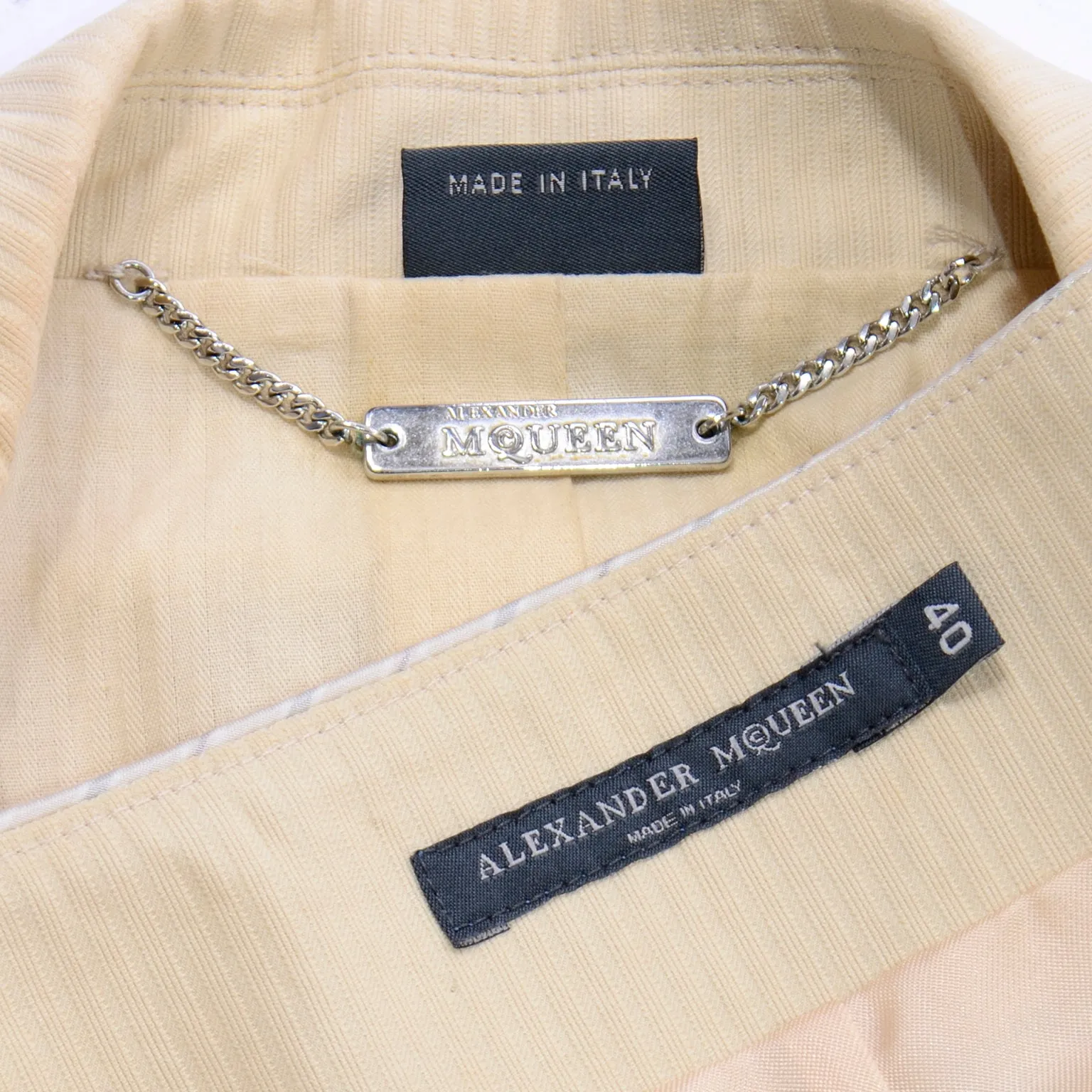Rare Alexander McQueen Spring 2004 Deliverance 2pc Quilted Jacket & Skirt