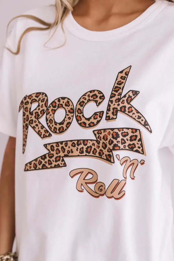 Rock N' Roll Leopard Shift Tee In White
