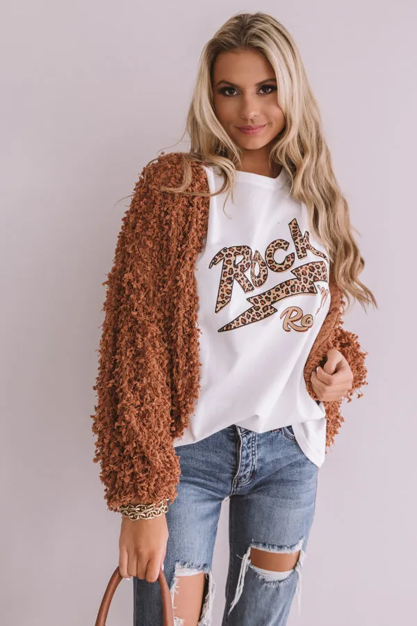 Rock N' Roll Leopard Shift Tee In White