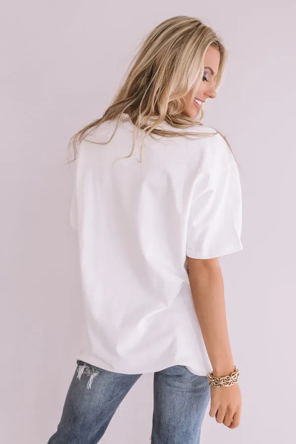 Rock N' Roll Leopard Shift Tee In White