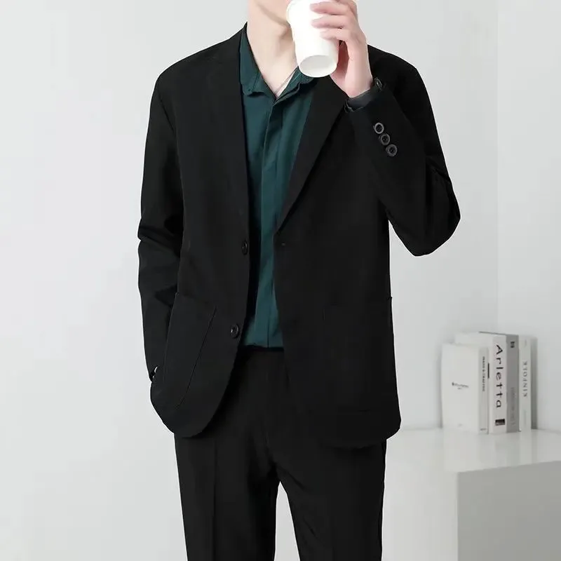 Simple Men's Suit Jackets Slim Single Breasted Business Casual Solid Color Male Blazer Korean Style New Autumn 9C6754