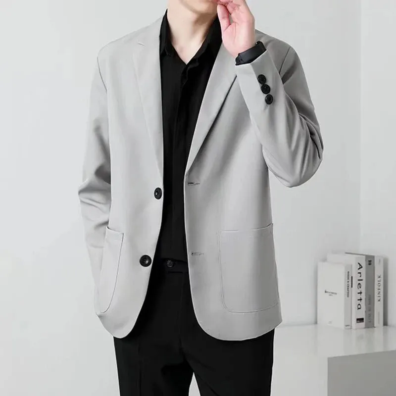 Simple Men's Suit Jackets Slim Single Breasted Business Casual Solid Color Male Blazer Korean Style New Autumn 9C6754