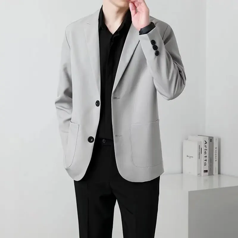 Simple Men's Suit Jackets Slim Single Breasted Business Casual Solid Color Male Blazer Korean Style New Autumn 9C6754