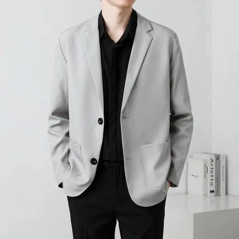 Simple Men's Suit Jackets Slim Single Breasted Business Casual Solid Color Male Blazer Korean Style New Autumn 9C6754