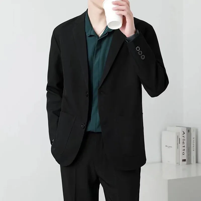Simple Men's Suit Jackets Slim Single Breasted Business Casual Solid Color Male Blazer Korean Style New Autumn 9C6754