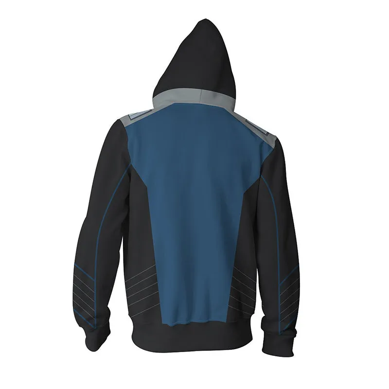 The Orville Hoodie Ed Mercer Captain Jacket Coat Halloween Zip Up Hooded Sweatshirt