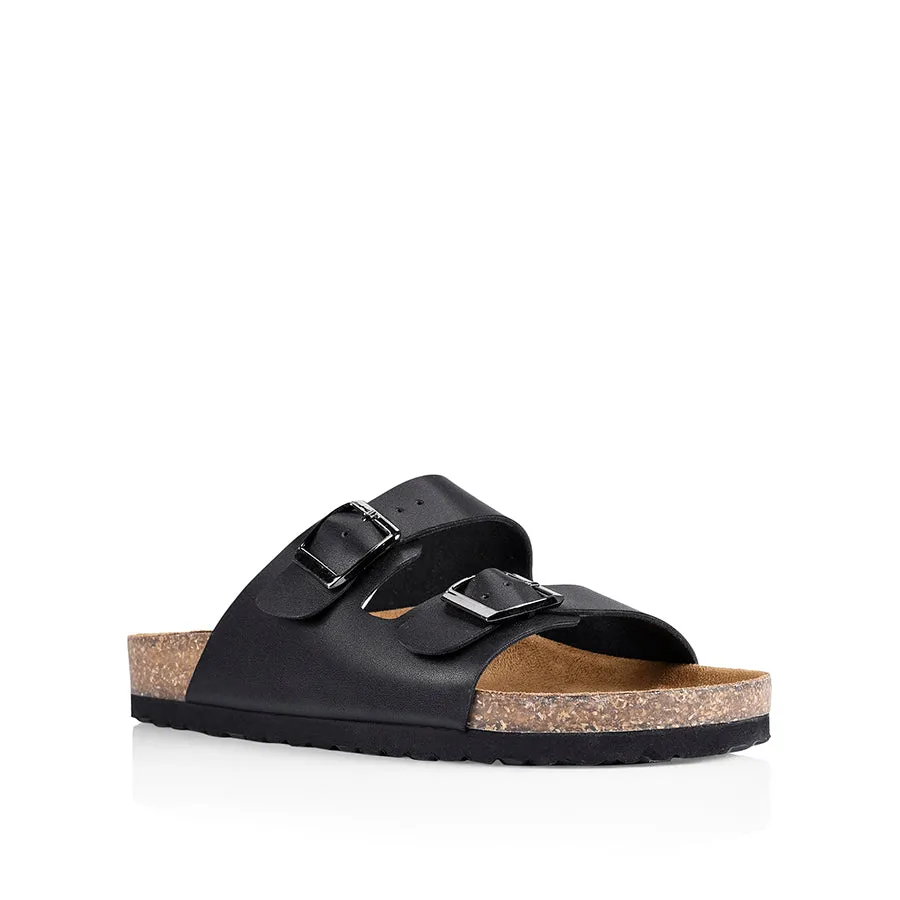 Verali Xylo Footbed Slides Black Smooth