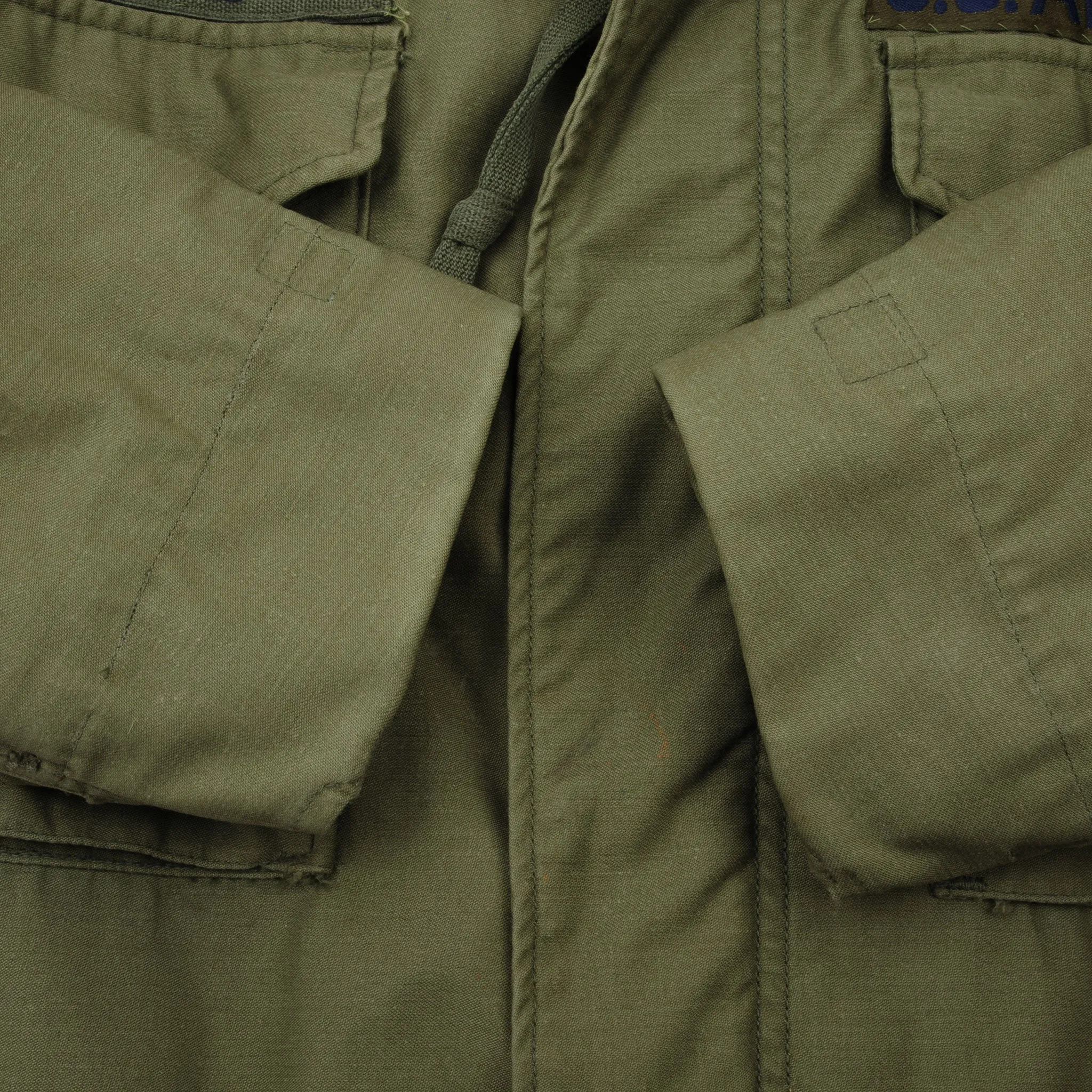 VINTAGE USAF US AIR FORCE M-1965 M65 1960S VIETNAM PATCHED FIELD JACKET SMALL LONG
