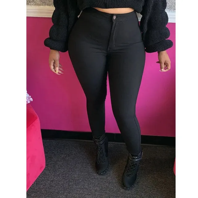 Womens Stretchy Skinny Jeans Sexy Slim Pencil Pants Size S-3XL