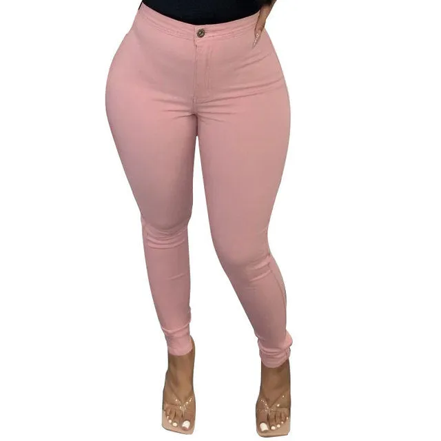 Womens Stretchy Skinny Jeans Sexy Slim Pencil Pants Size S-3XL