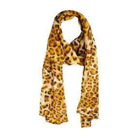 Yellow Long Animal Print Scarf