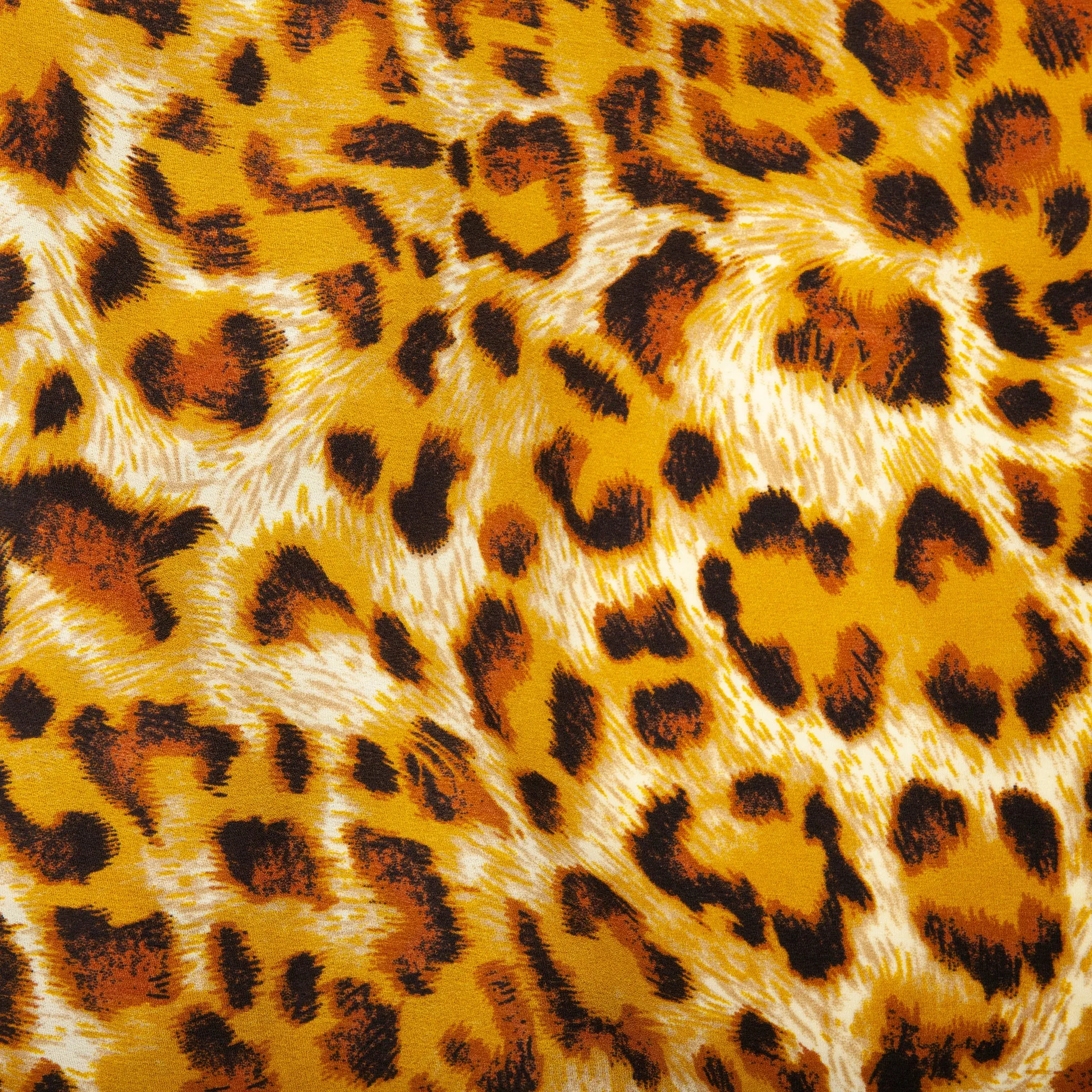 Yellow Long Animal Print Scarf